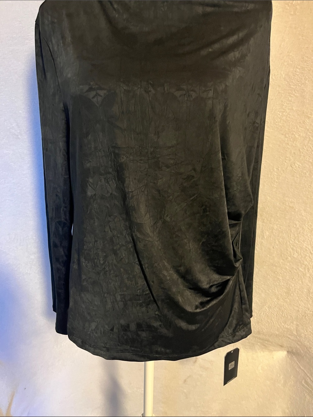 Clara Sun Woo Black Draped Long-Sleeve Women's Top